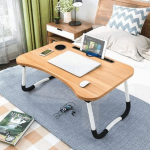 Foldable Laptop Table Wood Color Portable Desk