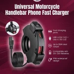 Motorcycle Handlebar Fast Charger Dual USB Waterproof
