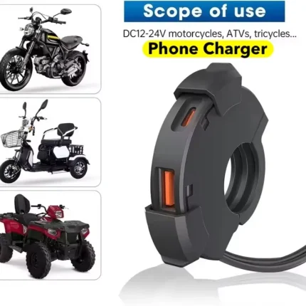 Motorcycle Handlebar Fast Charger Dual USB Waterproof